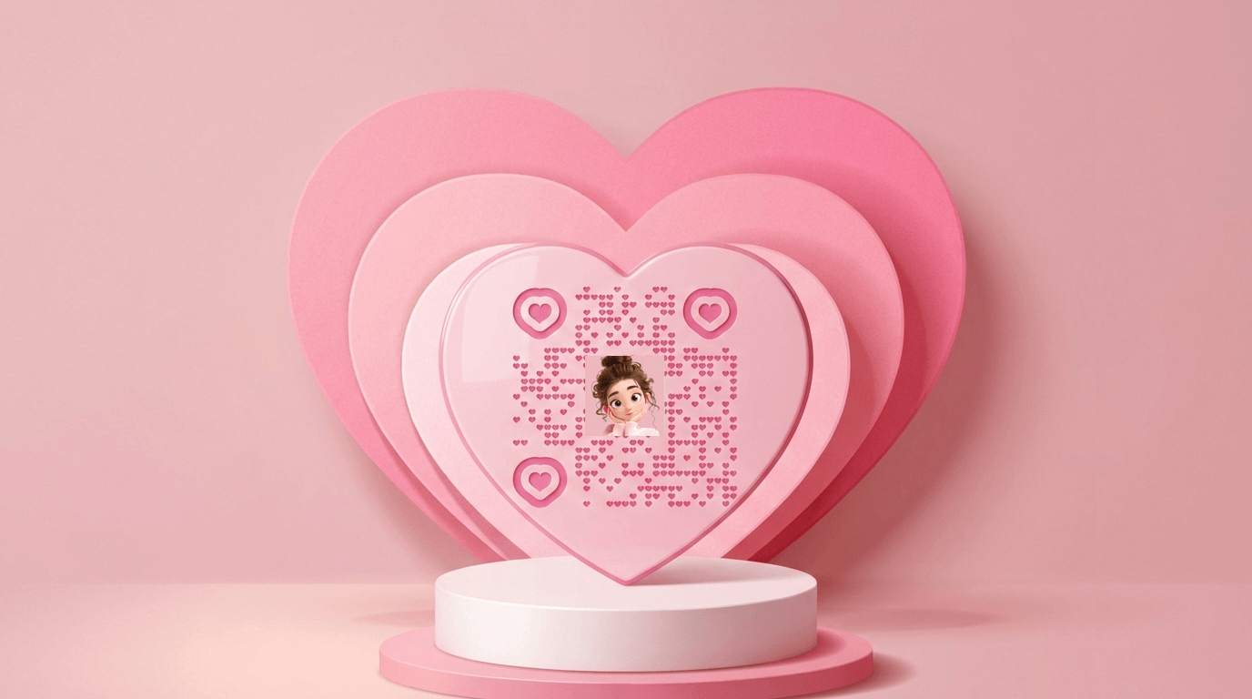 Elsa heart QR ecards